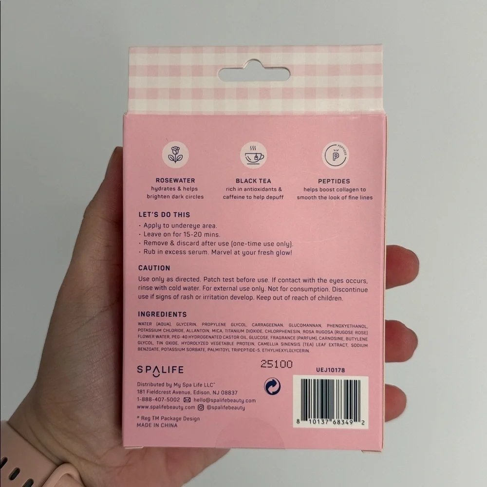 SPALIFE “Pretty in Pink” Bow Undereye Masks (8 Pack) NEW